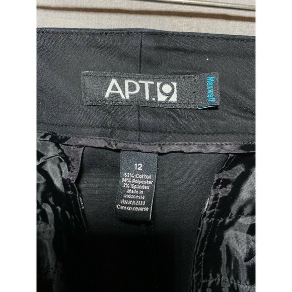 Apt 9 Maxwell Pants Womens 12 Black Chino Casual Pocketed Capris Ladies‎ 34x22. - Picture 5 of 11